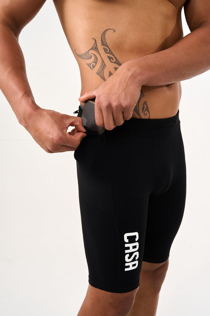 Men's Casa Running Half Tights - Black